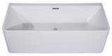 ALFI brand 59" Acrylic Free Standing Rectangle Soaking Bathtub, White, AB8858