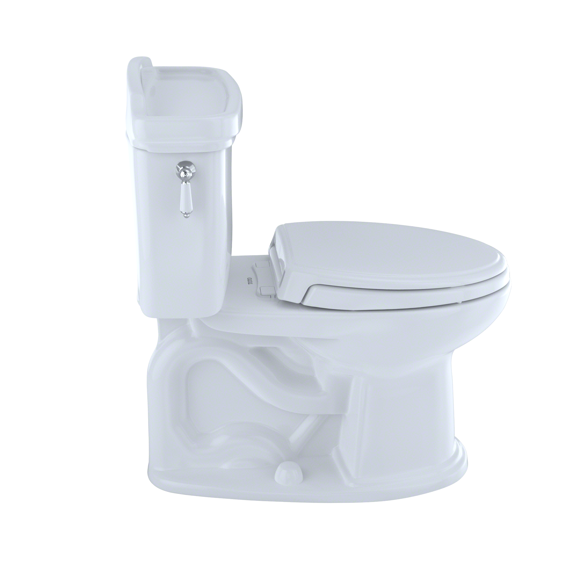 TOTO Eco Dartmouth Two-Piece Elongated 1.28 GPF Universal Height Toilet, Cotton White, Vitreous China, CST754EF#01