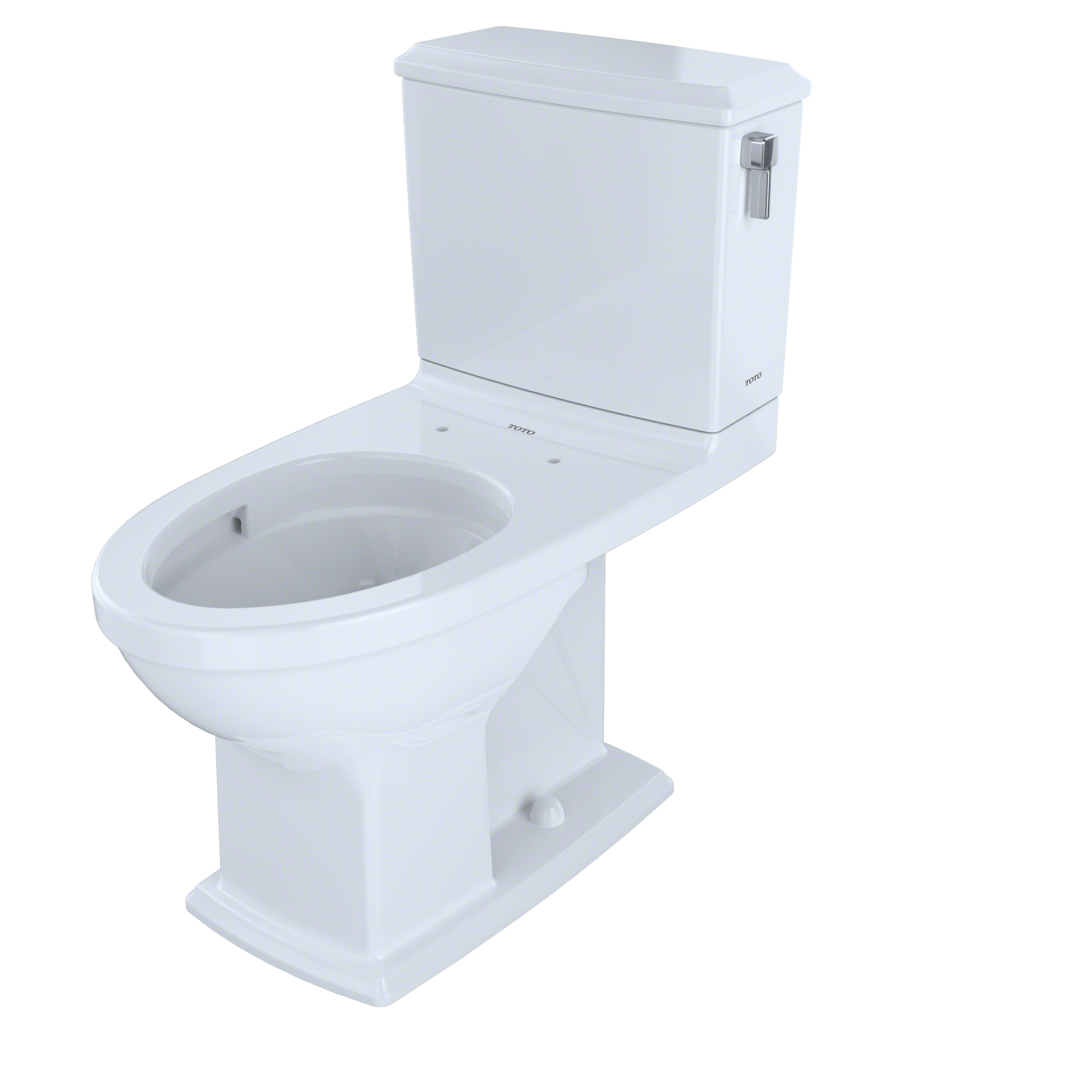 TOTO Connelly Two-Piece Elongated Dual-Max 1.28 and 0.9 GPF Universal Height Toilet with CEFIONTECT and Right Lever, Colonial White, Vitreous China, Cotton White, CST494CEMFRG#01
