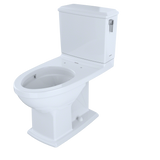 TOTO Connelly Two-Piece Elongated Dual-Max 1.28 and 0.9 GPF Universal Height Toilet with CEFIONTECT and Right Lever, Colonial White, Vitreous China, Cotton White, CST494CEMFRG#01