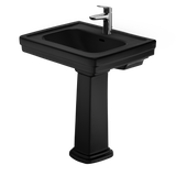 TOTO Promenade 27-1/2" x 22-1/4" Rectangular Pedestal Bathroom Sink for Single Hole Faucets, Ebony, LPT530.8N#51, Vitreous China, LPT530N#51