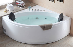 Alternate Image for Eago 59" Acrylic Corner Neo-angle Round Bathtub, White, AM200