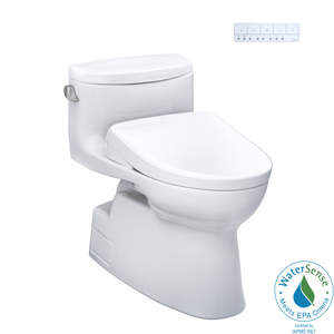 Alternate Image for TOTO WASHLET+ Carolina II One-Piece Elongated 1.28 GPF Toilet and WASHLET+ S7 Contemporary Bidet Seat, Cotton White, Vitreous China|Plastic, MW6444726CEFG#01
