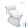 TOTO WASHLET+ Carolina II One-Piece Elongated 1.28 GPF Toilet and WASHLET+ S7 Contemporary Bidet Seat, Cotton White, Vitreous China|Plastic, MW6444726CEFG#01