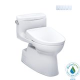 TOTO WASHLET+ Carolina II One-Piece Elongated 1.28 GPF Toilet and WASHLET+ S7 Contemporary Bidet Seat, Cotton White, Vitreous China|Plastic, MW6444736CEFG#01