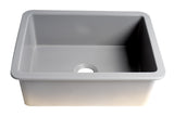 ALFI brand 27" Under Mount Fireclay Kitchen Sink, Gray Matte, No Faucet Hole, ABF2718UD-GM