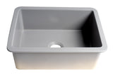 ALFI brand 27" Dual Mount Fireclay Kitchen Sink, Gray Matte, No Faucet Hole, ABF2718UD-GM