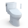 TOTO WASHLET+ Drake II 1G Two-Piece Elongated 1.0 GPF Toilet and WASHLET+ C5 Bidet Seat, Cotton White, Vitreous China|Plastic, MW4543084CUFG#01