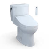 TOTO WASHLET+ Drake II 1G Two-Piece Elongated 1.0 GPF Toilet and WASHLET+ C5 Bidet Seat, Cotton White, Vitreous China|Plastic, MW4543084CUFG#01