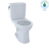 TOTO Drake II 1G Two-Piece Round 1.0 GPF Universal Height Toilet with CEFIONTECT, Cotton White, Vitreous China, CST453CUFG#01