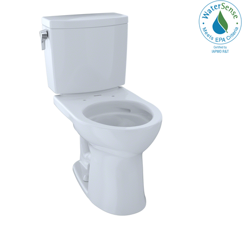 TOTO Drake II 1G Two-Piece Round 1.0 GPF Universal Height Toilet with CEFIONTECT, Cotton White, Vitreous China, CST453CUFG#01