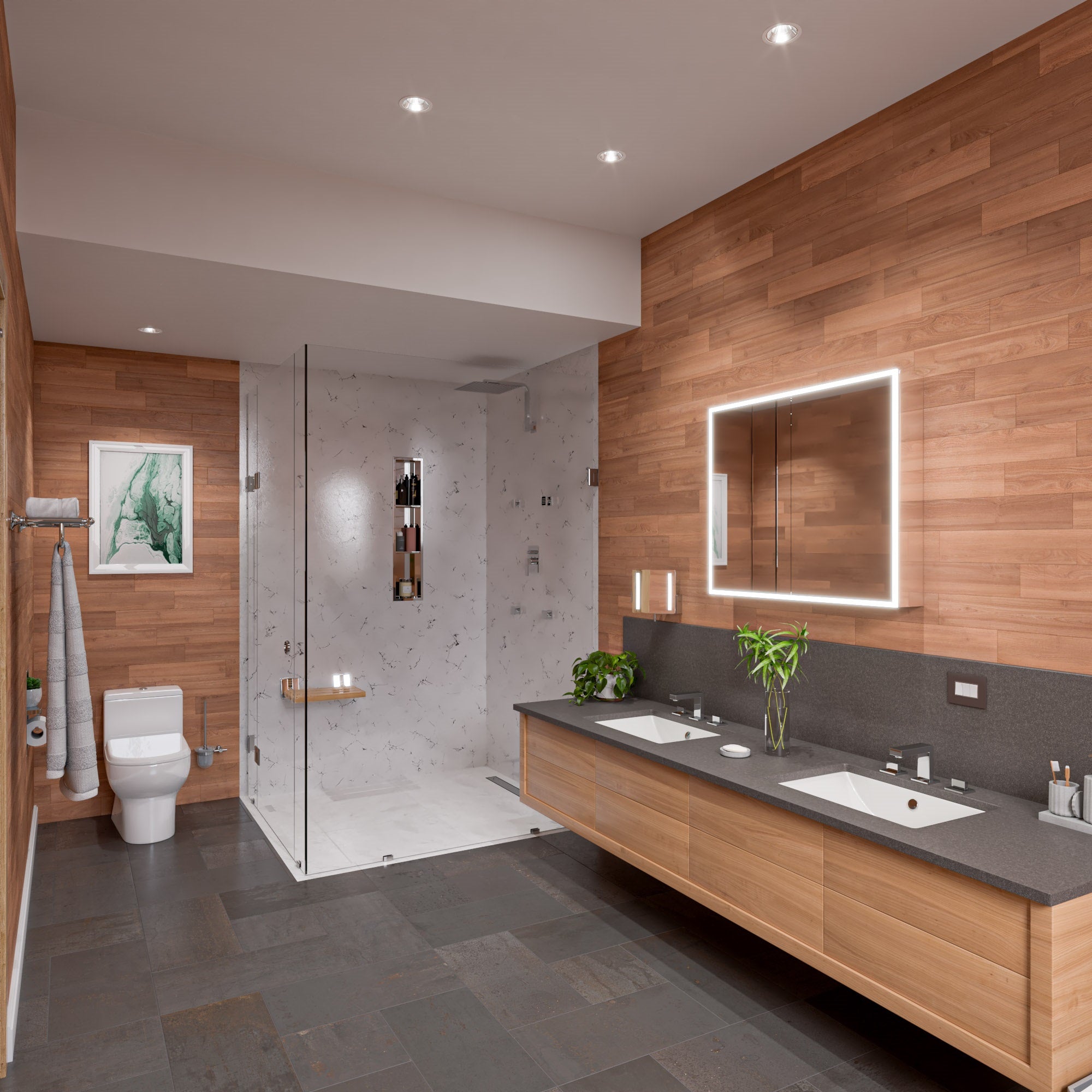Alternative View of ALFI brand RAIN12S-BSS Solid Brushed Stainless Steel 12" Square Ultra Thin Rain Shower Head