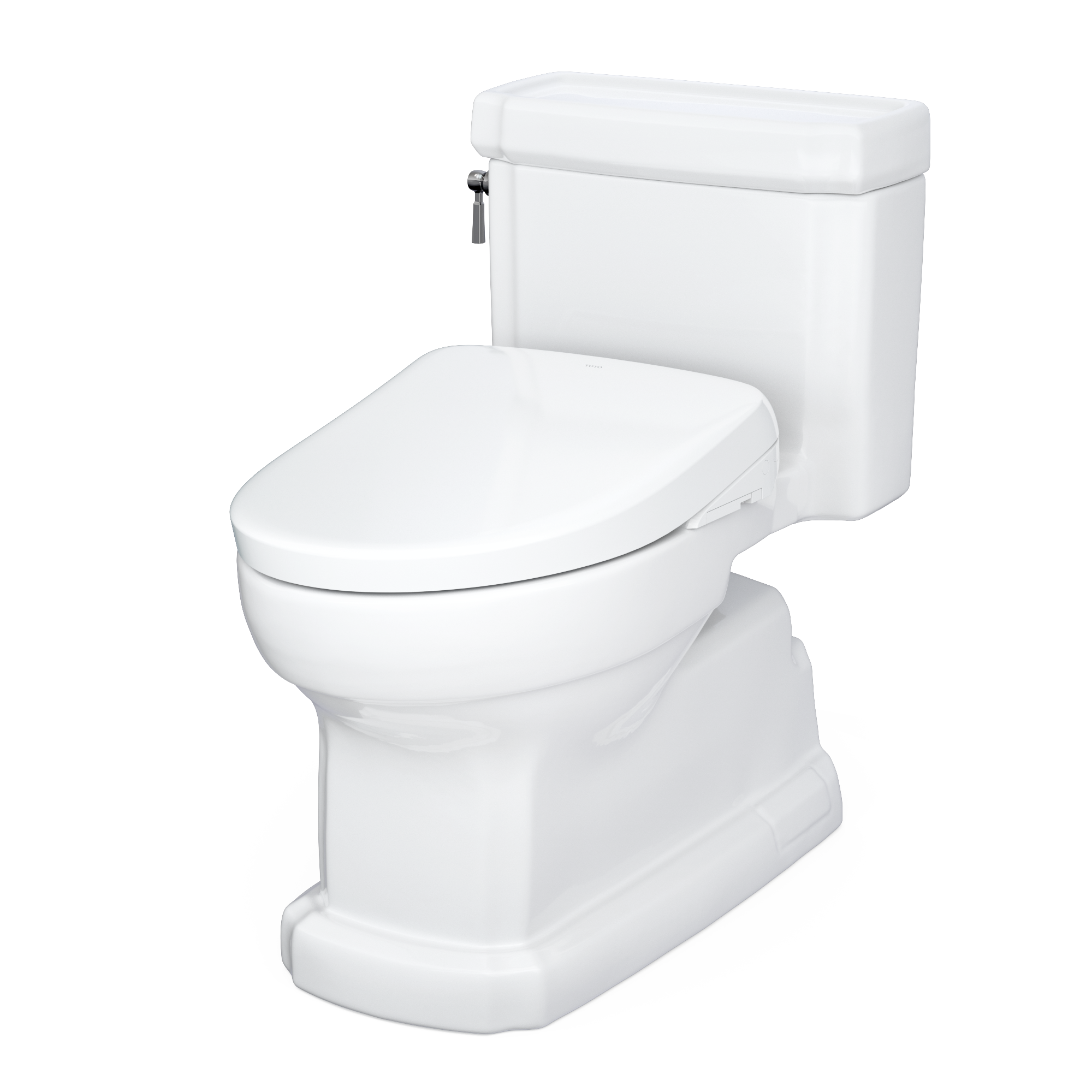 TOTO WASHLET+ Eco Guinevere Elongated 1.28 GPF Universal Height Toilet with S7 Classic Bidet Seat, Cotton White, Vitreous China|Plastic, MW9744724CEFG#01