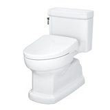 TOTO WASHLET+ Eco Guinevere Elongated 1.28 GPF Universal Height Toilet with S7 Classic Bidet Seat, Cotton White, Vitreous China|Plastic, MW9744724CEFG#01