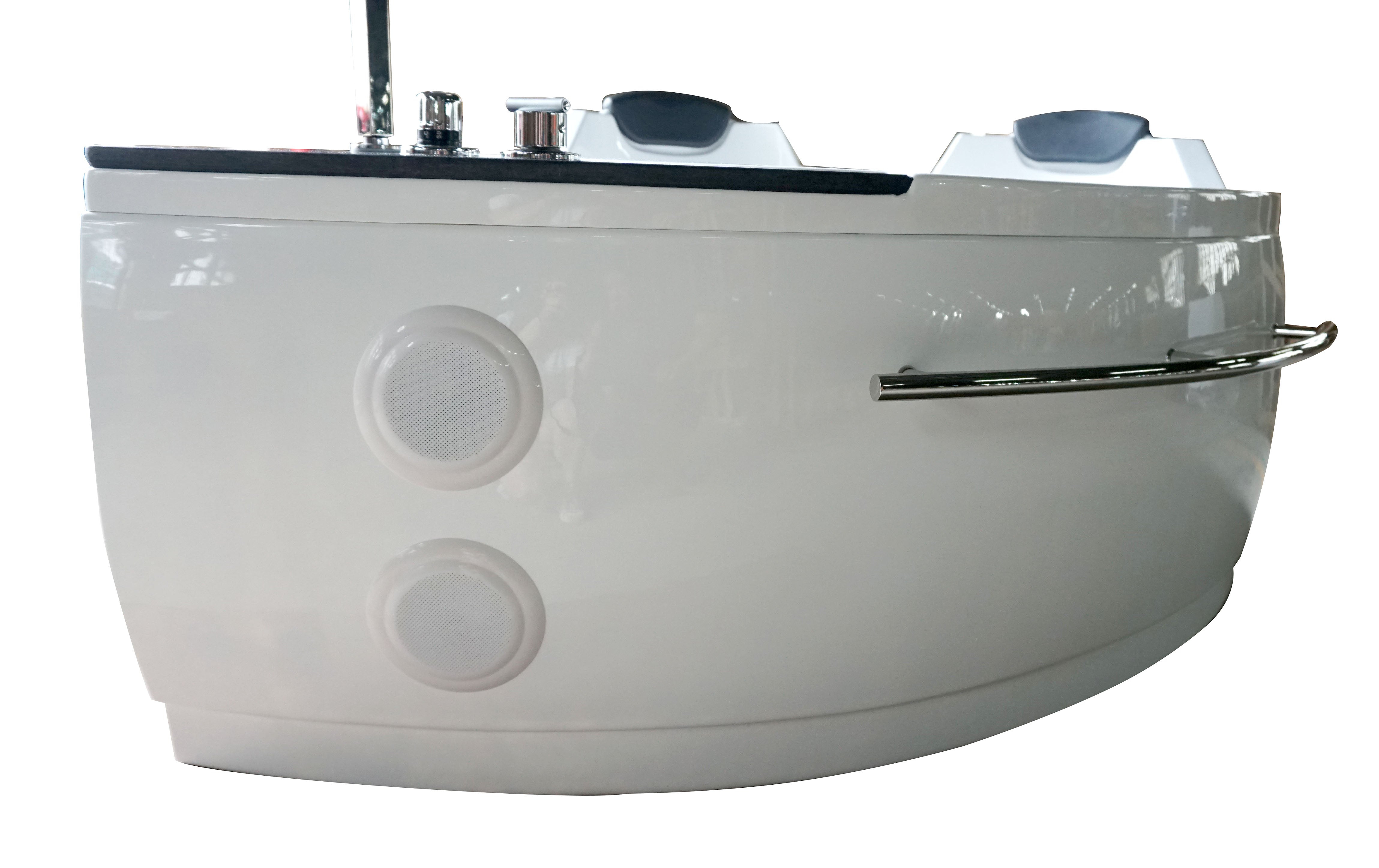 Eago 67" Acrylic Corner Neo-angle Round Bathtub, White, AM113ETL-L