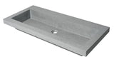 ALFI brand 39.25" x 18.5" Rectangle Above Mount or Semi Recessed Concrete Bathroom Sink, Gray Matte, No Faucet Hole, ABCO40TR