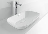 TOTO Neorest Kiwami Rectangular Semi-Recessed Fireclay Vessel Bathroom Sink with CEFIONTECT, Cotton White, Fired Clay, LT995G#01