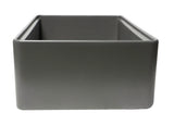 ALFI brand 33" Fireclay Workstation Farmhouse Step Rim Sink with Accessories, Gray Matte, No Faucet Hole, ABFS3320S-GM