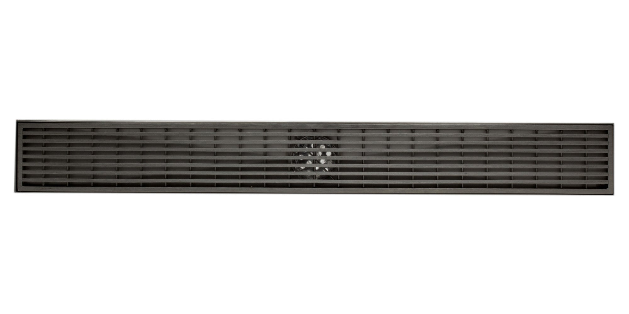 ALFI brand ABLD24D 24" Modern Stainless Steel Linear Shower Drain with Groove Lines, Grey