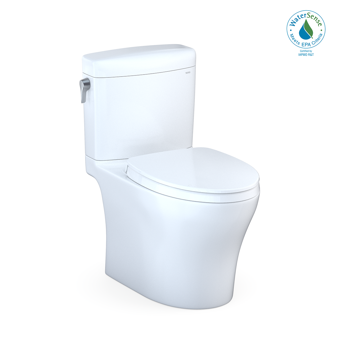 TOTO Aquia IV Cube Two-Piece Elongated Dual Flush 1.28 and 0.9 GPF Universal Height Toilet with CEFIONTECT, WASHLET+ Ready, Cotton White, Vitreous China, MS436124CEMFGN#01