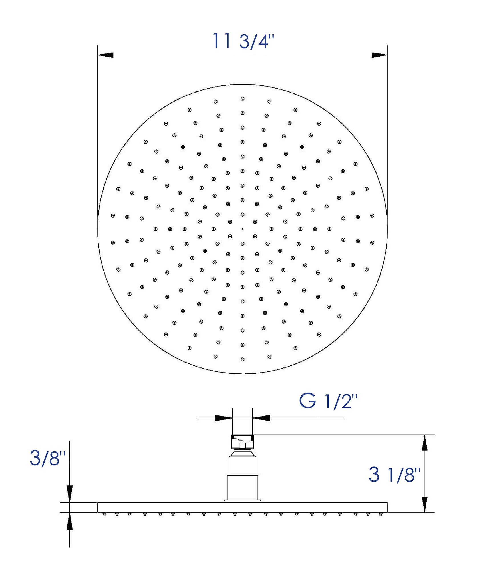 ALFI brand LED12R-PC Polished Chrome 12" Round Multi Color LED Rain Shower Head, Brass