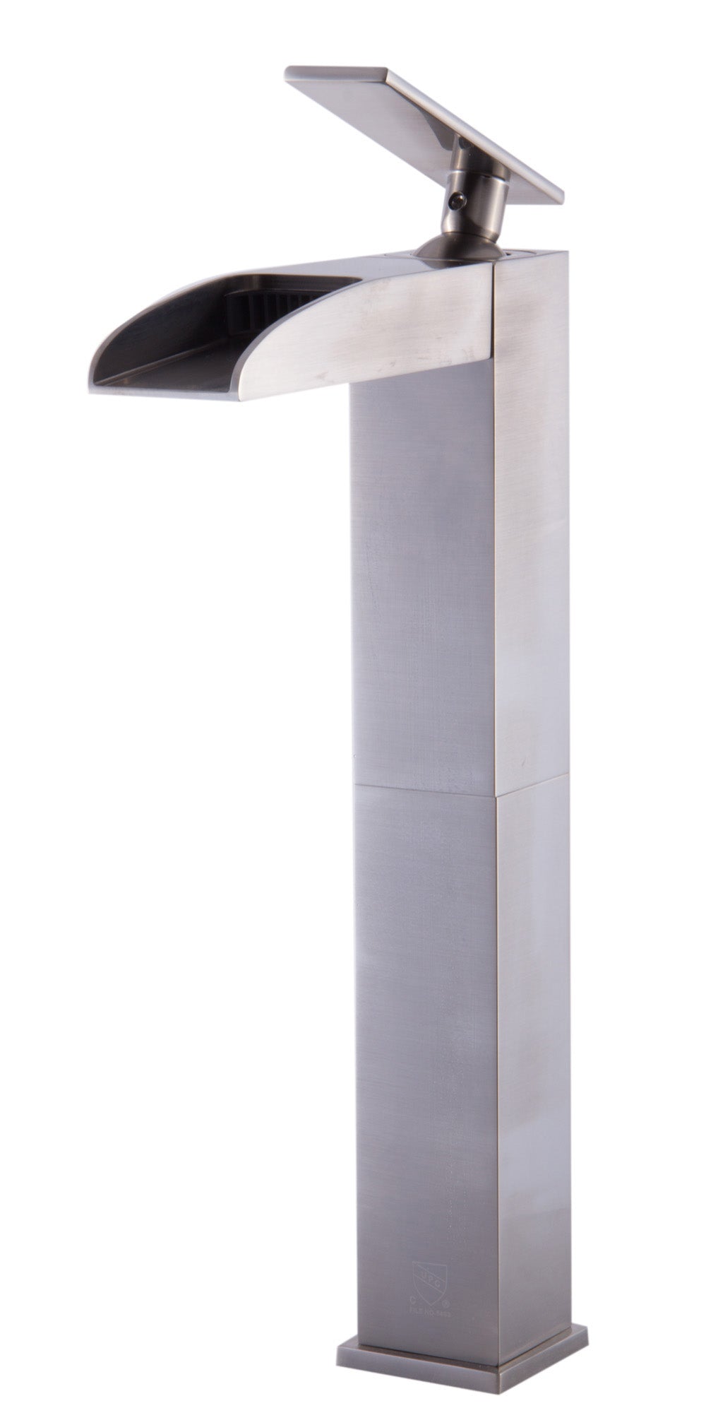 ALFI Brushed Nickel Single Hole Tall Waterfall Bathroom Faucet, AB1597-BN