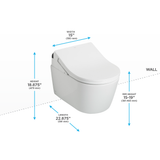 TOTO WASHLET+ RP Wall-Hung D-Shape Toilet with RX Bidet Seat and DuoFit In-Wall 1.28 and 0.9 GPF Auto Dual-Flush Tank System, Matte Silver, Vitreous China|Steel|Plastic, CWT4474047CMFGA#MS