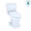 TOTO Connelly Two-Piece Elongated Dual Flush 1.28 and 0.9 GPF Toilet with CEFIONTECT, WASHLET+ Ready, Cotton White, Vitreous China, MS494234CEMFG#01