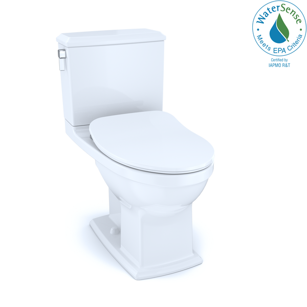 TOTO Connelly Two-Piece Elongated Dual Flush 1.28 and 0.9 GPF Toilet with CEFIONTECT, WASHLET+ Ready, Cotton White, Vitreous China, MS494234CEMFG#01