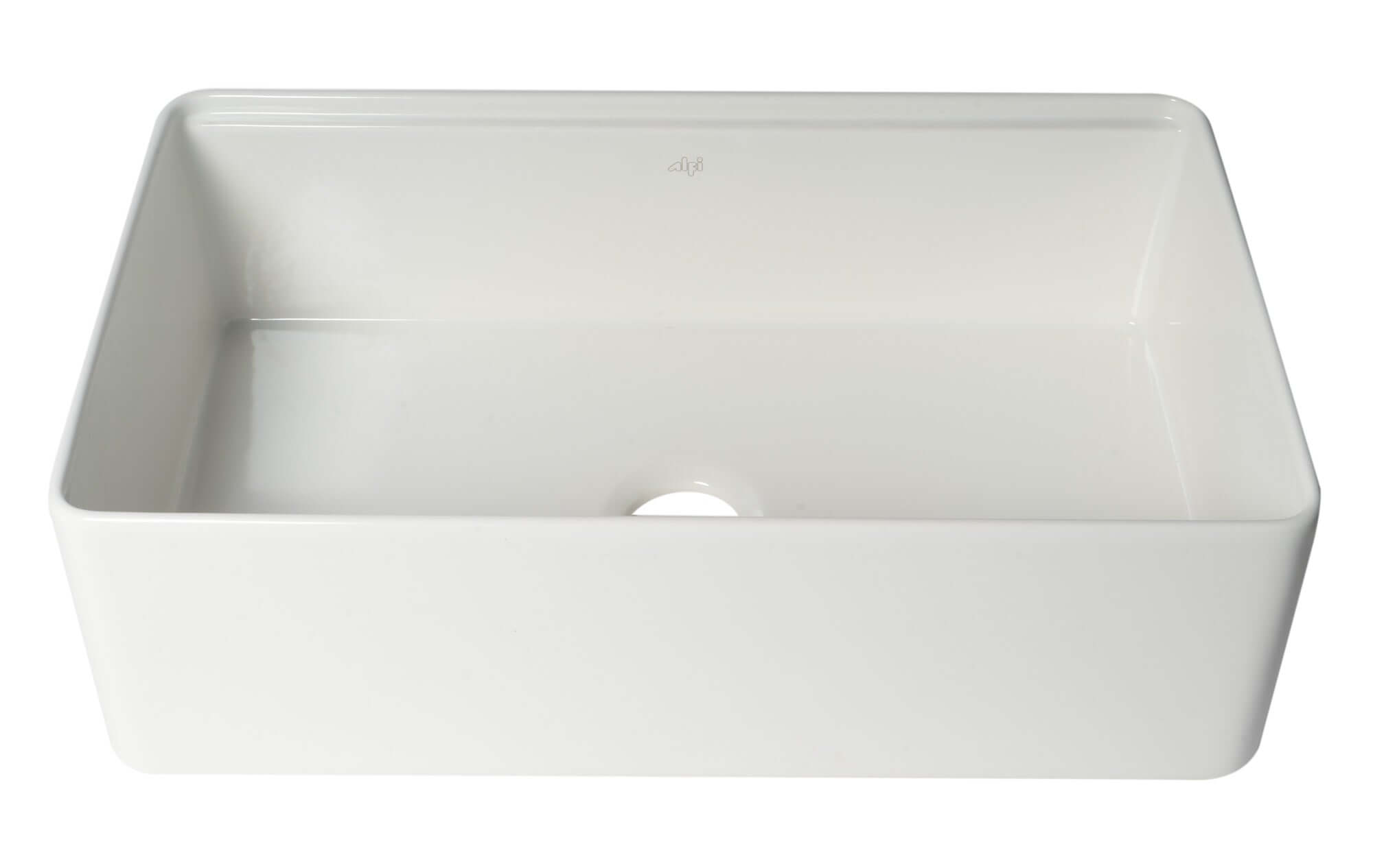 ALFI brand 33" Fireclay Workstation Farmhouse Sink with Accessories, White, ABFS3320S-W