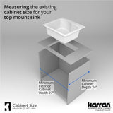 Karran 25" Drop In/Topmount Quartz Composite Kitchen Sink, White, QT-671-WH