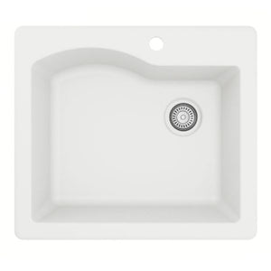 Alternate Image for Karran 25" Drop In/Topmount Quartz Composite Kitchen Sink, White, QT-671-WH