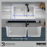 Karran 33" Drop In/Topmount Quartz Composite Kitchen Sink, 60/40 Double Bowl, White, QT-711-WH-PK1