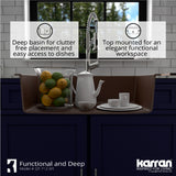 Karran 33" Drop In/Topmount Quartz Composite Kitchen Sink, Brown, QT-712-BR
