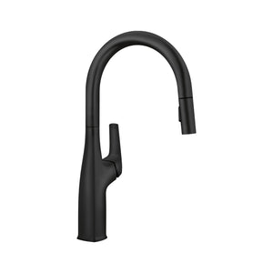 Alternate Image for Blanco Rivana High-Arc Pull-Down Dual-Spray Kitchen Faucet, Matte Black, 1.5 GPM, Brass, 443020