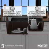 Karran 32" Undermount Quartz Composite Kitchen Sink, 60/40 Double Bowl, Brown, QU-630-BR