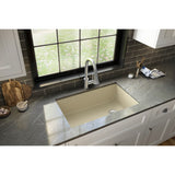 Karran 32" Undermount Quartz Composite Kitchen Sink, Bisque, QU-670-BI-PK1