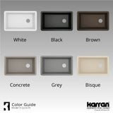 Karran 32" Undermount Quartz Composite Kitchen Sink, Brown, QU-670-BR-PK1