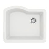 Karran 24" Undermount Quartz Composite Kitchen Sink, White, QU-671-WH-PK1