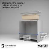 Karran 33" Undermount Quartz Composite Kitchen Sink, Bisque, QU-712-BI