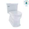TOTO Eco Soire One Piece Elongated 1.28 GPF Universal Height Skirted Toilet with CEFIONTECT, Cotton White, Vitreous China, MS964214CEFG#01