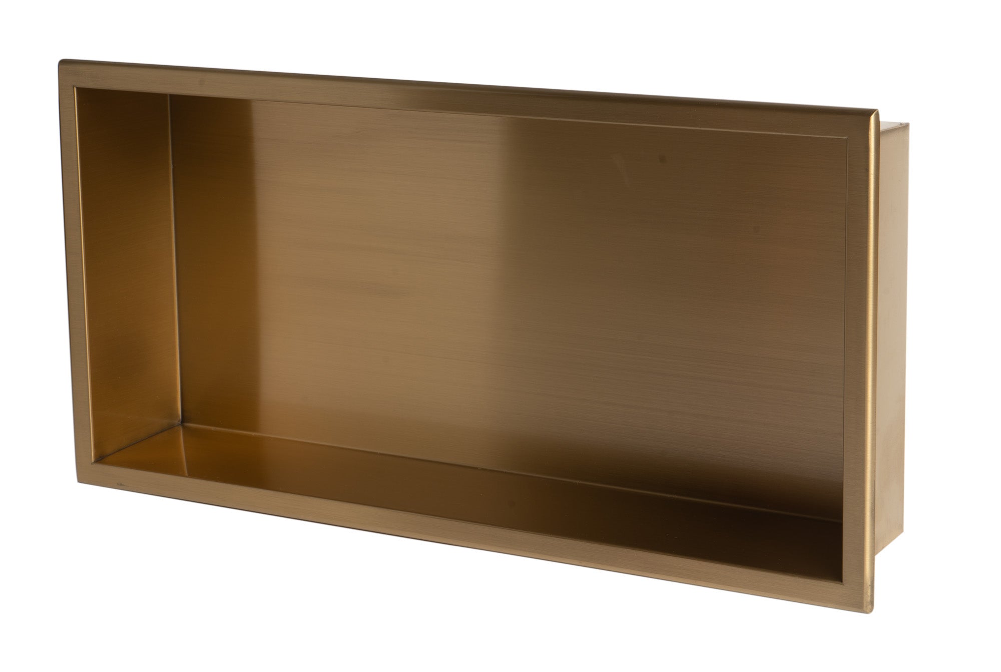 Alternate Image for ALFI brand ABNP2412-BG 24" x 12" Brushed Gold PVD Stainless Steel Horizontal Single Shelf Shower Niche, 20 Gauge