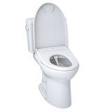 TOTO Drake WASHLET+ Two-Piece Elongated 1.28 GPF Universal Height TORNADO FLUSH Toilet with S7 Contemporary Bidet Seat, 10 Inch Rough-In, Cotton White, Vitreous China|Plastic, MW7764726CEFG.10#01