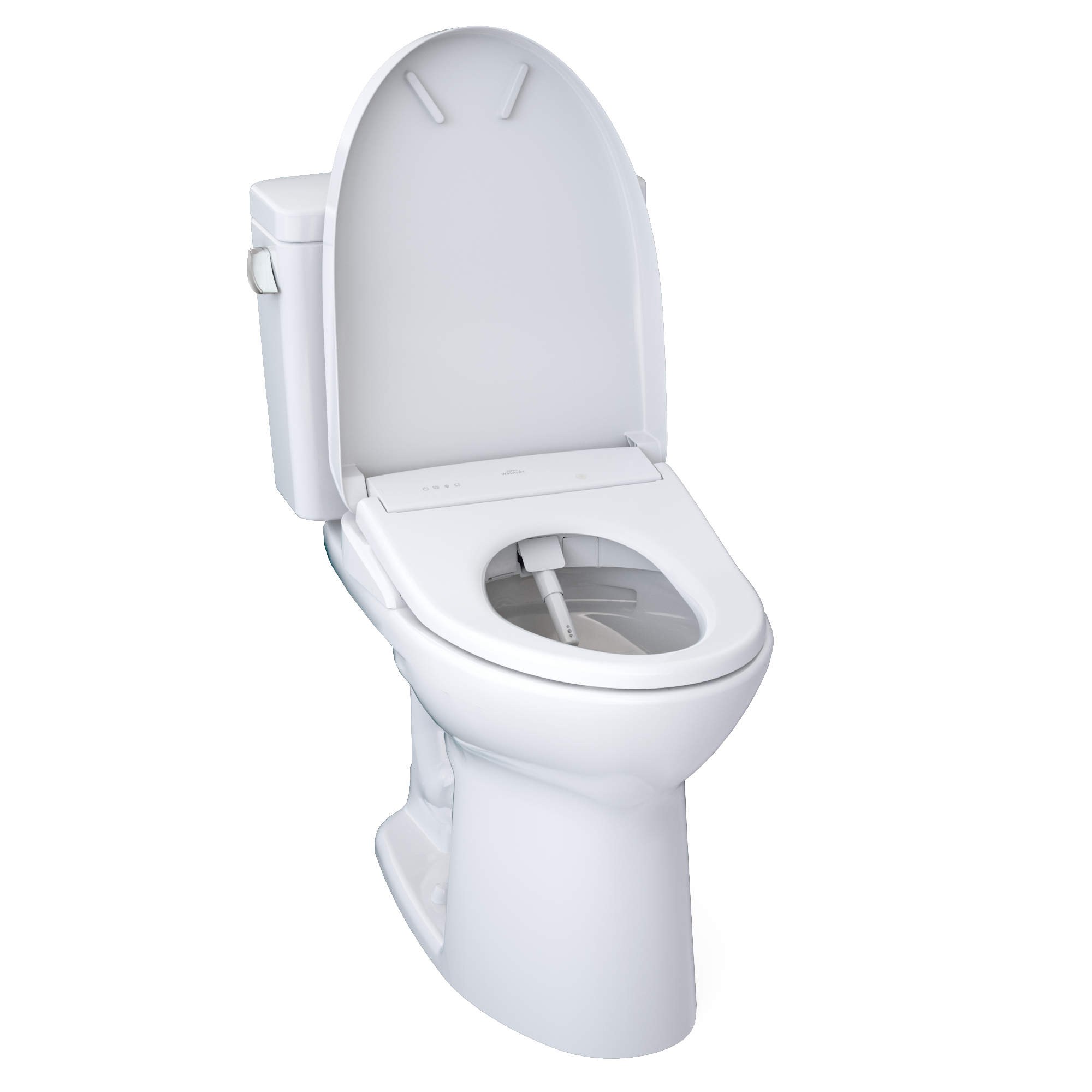 TOTO Drake WASHLET+ Two-Piece Elongated 1.6 GPF Universal Height TORNADO FLUSH Toilet with S7 Contemporary Bidet Seat, 10 Inch Rough-In, Cotton White, Vitreous China|Plastic, MW7764726CSFG.10#01