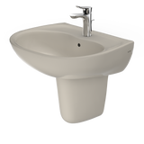 TOTO Supreme Oval Wall-Mount Bathroom Sink with CeFiONtect and Shroud for Single Hole Faucets, Bone, Vitreous China, LHT241G#03