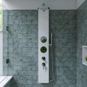 Alternate Image for ALFI brand ABSP50W White Glass Shower Panel with 2 Body Sprays and Rain Shower Head