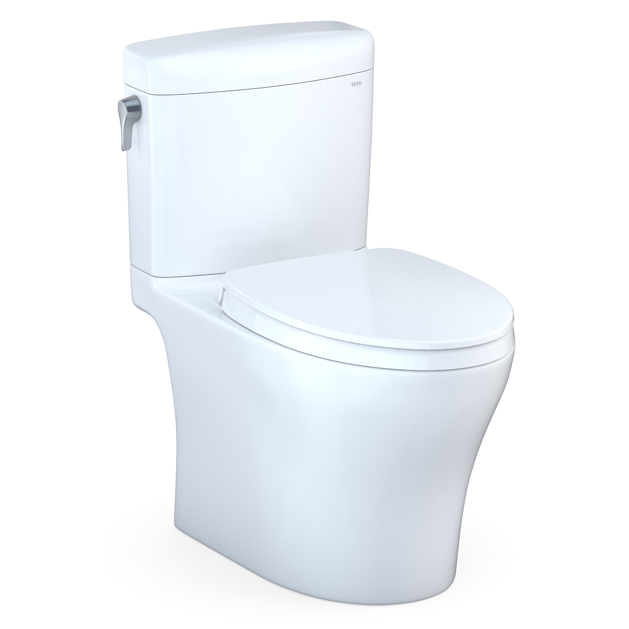 TOTO Aquia IV Cube Two-Piece Elongated Dual Flush 1.28 and 0.9 GPF Universal Height Toilet with CEFIONTECT, WASHLET+ Ready, Cotton White, Vitreous China, MS436124CEMFGN#01