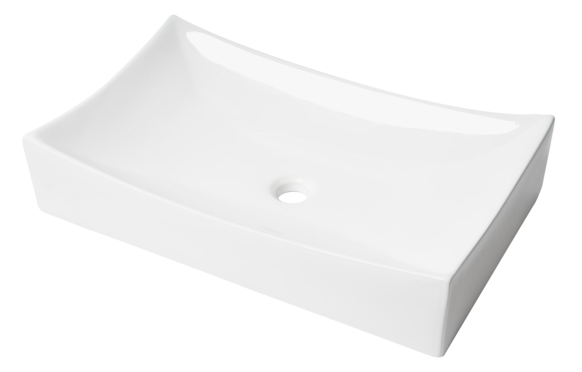 ALFI brand 25.75" x 15.5" Rectangle Above Mount Porcelain Bathroom Sink, White, No Faucet Hole, ABC904