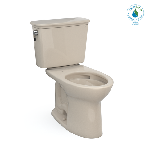 TOTO Drake Transitional Two-Piece Elongated 1.28 GPF Universal Height TORNADO FLUSH Toilet with CEFIONTECT, Bone, Vitreous China, CST786CEFG#03