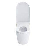 TOTO NEOREST LS Dual Flush 1.0 or 0.8 GF Integrated Bidet Toilet, Cotton White with Nickel Trim, Vitreous China and Plastic, MS8732CUMFG#01N